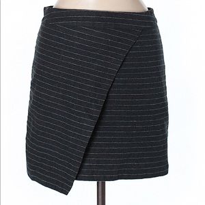 Grey Striped Faux Wrap Madewell Skirt